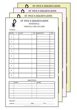 4 part lineup cards