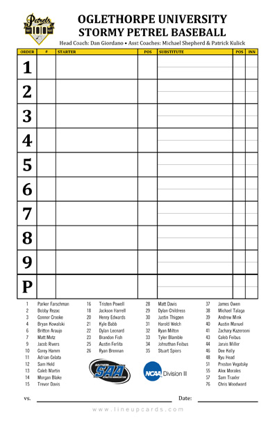 custom-college-baseball-lineup-cards-4-part-lineup-cards-with-college-baseball-team-name-and-logo
