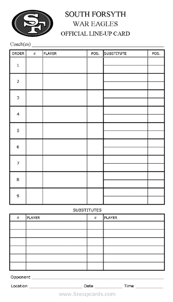 printable baseball lineup cards